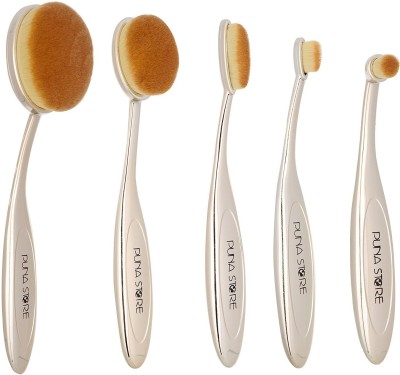 Puna Store 5 Piece Oval Brush Set (Gold)(Pack of 5)