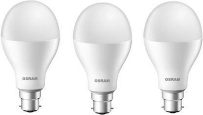 OSRAM 10 W Basic Round B22 LED Bulb(White, Pack of 3)