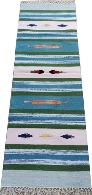 SRJ HANDICRAFT Multicolor Cotton Dhurrie(2 ft,  X 6 ft, Rectangle)