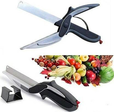 Ultrazon Cutter 2 in 1 Food Chopper/Tool Slicer Dicer/Vegetable & Fruit Cutter/Kitchen Scissors/Knife/Chopping/Cutting Board Vegetable Slicer Vegetable Slicer(1)