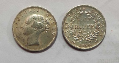 ANK HALF RUPEES 1840 VICTORIA SILVER COIN Ancient Coin Collection Ancient Coin Collection(1 Coins)