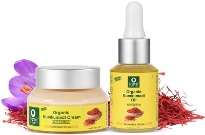 Organic Harvest Kumkumadi Cream & Oil Combo with Saffron and a Combination of Vetiver, Banyan, Manjishtha & Turmeric Oil, Cream for Women, Ideal for All Skin Type, Pack of 2 (Cream 50gm + Oil 30ml)(2 Items in the set)
