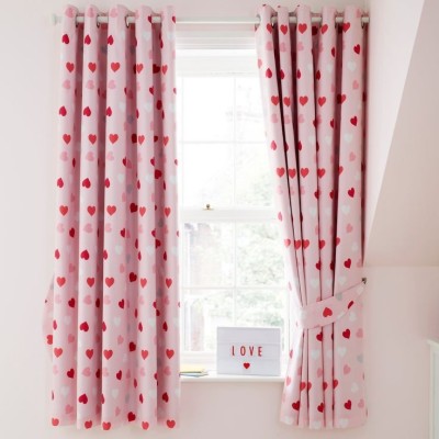 S22 154 cm (5 ft) Polyester Room Darkening Window Curtain (Pack Of 2)(Geometric, Pink)