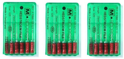 Access Dental K-Files 25mm Size 25 Hand Operated Files Set of 3 Dental Elevator