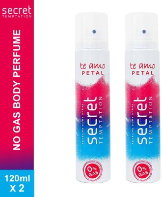 secret temptation Te Amo Petal No Gas Perfume Body SprayCombo Perfume Body Spray  -  For Women(240 ml, Pack of 2)