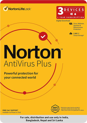 Norton 3 User PC 1 Year Anti-virus Compatible with Windows (Email Delivery - No CD)(Standard Edition)