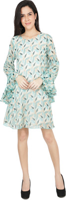 TSM Women A-line Green Knee Length Dress