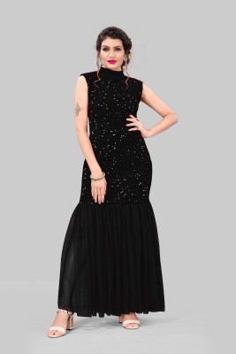 Rebikatrendz Women Gown Black Dress