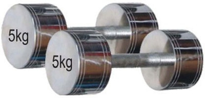 LCARNO Premium Quality Steel Dumbbell { 5 KG * 2} Fixed Weight Dumbbell(10 kg)