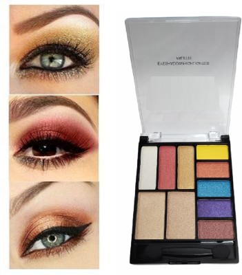 ADJD Colourful Shimmer Eyeshadow and Highlighter Makeup Palette Kit for Matte Glittery Finish For Women 16 g(MULTI COLOR)