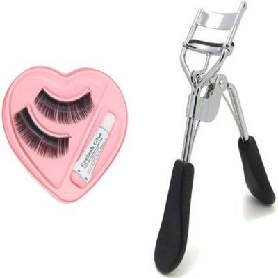 Sharum Crafts BEAUTY Curler & Eye Lashes HEART SAPE (2 Items in the set)(Pack of 2)
