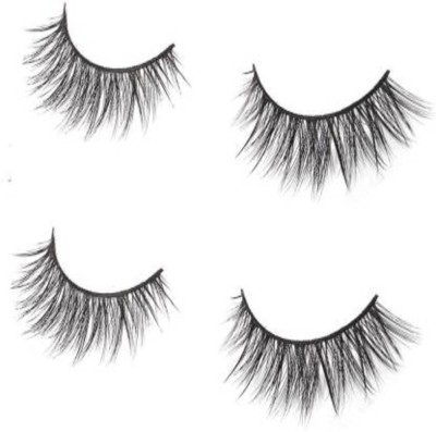 Sharum Crafts Soft Natural Black Long False Eyelashes Makeup Extension Pack Of 2 Pair Fake Eyelashes (Pack of 4)(Pack of 4)