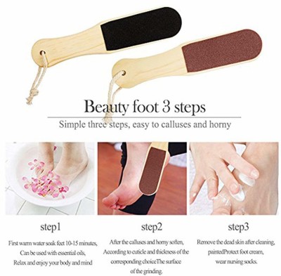 shivam optics Double Sided Foot File Callus Remover Wooden Pedi Foot Scrub Filer for Dead Skin