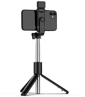 Uborn EASY TO PORTABLE WIRELESS SELFIE STICK WITH BLUETOOTH REMOTE CONTROL ALL DEVICE Bluetooth Selfie Stick(Black, Remote Included)