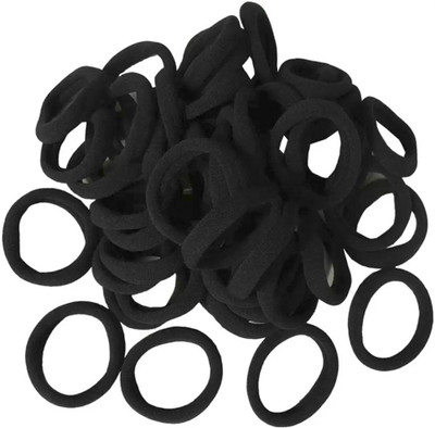 Aadvik Daily use Ponytailers Hair Ties Elastic Rubberband Soft & Strong No Metal 1.4cm Thick Black for Women/Girls (Pack of 30) Rubber Band Rubber Band(Black)