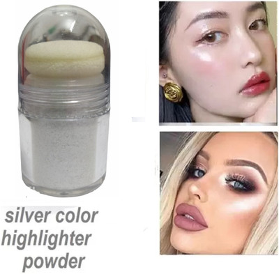 ADJD Highlighter Powder Makeup Face Glow Highlight Brighten Shimmer Make For Professional Look  Highlighter(SILVER)