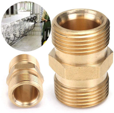 KRISHAK TOOLS M22Brass Connector for Extension of Pressure Washer Hose Pipe Spray Gun