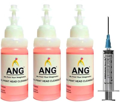 Ang 3 Head Cleaning Solution for Printer/Cartridges/Nozzles to Clear Clogging/Blockage of Canon, HP, Epson and Brother Printers Inks Compatible Premium ink Tri-Color Ink Bottle