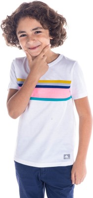 Nitt Hyman  - Cherry Crumble Boys Printed Cotton Blend T Shirt(White, Pack of 1)