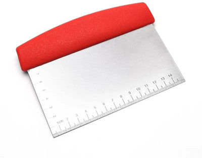 HEXONIQ Stainless Steel Dough Cutter Scraper with Handle, Multipurpose Large Metal Pastry Baking Chopper for Kitchen Pizza Bread Pastry Cutter Scraping Tool with Measuring Scale (Red) Vegetable & Fruit Scraper(Pack of 1) HEXONIQ Stainless Steel Dough Cutter Scraper with Handle, Multipurpose Large Metal Pastry Baking Chopper for Kitchen Pizza Bread Pastry Cutter Scraping Tool with Measuring Scale (Red) Vegetable & Fruit Scraper(Pack of 1)