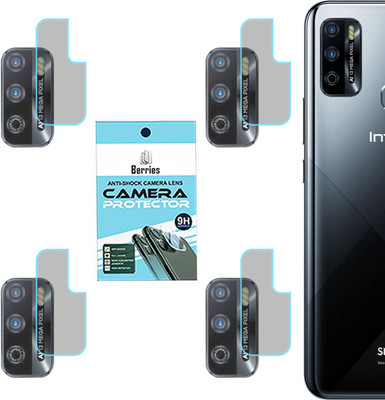 BERRIES Back Camera Lens Glass Protector for INFINIX SMART 4 PLUS [Unbreakable Polycarbonate Material](Pack of: 4)
