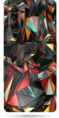 OggyBaba xiaomi poco f3 gt Mobile Skin(Red Polygon Skin Matte Finish)