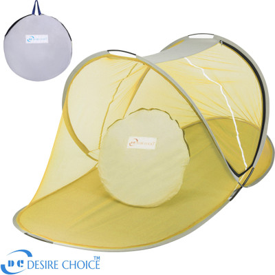 desire choice Polyester Adults Washable SINGLE BED PREMIUM QUALITY MOSQUITO NET (YELLOW) Mosquito Net(Yellow, Bed Box)