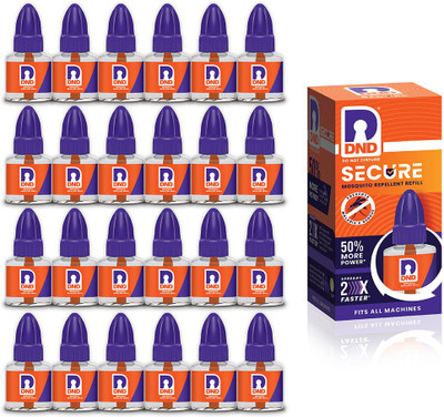 DND Secure Mosquito Repellent Refill | Liquid Vaporiser | 50% Extra Power | Mosquito Vaporiser Refill(24 x 45 ml)