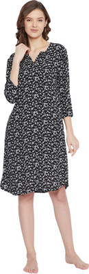 HYPERNATION Women Nighty(Black)