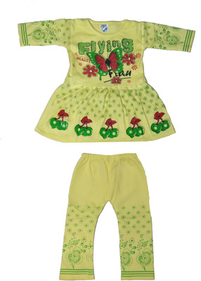 OMG Collection Baby Girls Printed Multicolor Night Suit Set