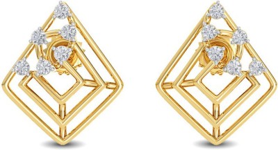 KISNA Yellow Gold 14kt Diamond Stud Earring