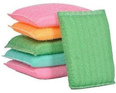 A to Z Multi Colour Foam Pad Sponge Scourer Kitchen Scrubber for Dish/Utensils/Tiles Cleaning (Pack of 6) Scrub Pad, Scrub Sponge(Medium, Pack of 6)