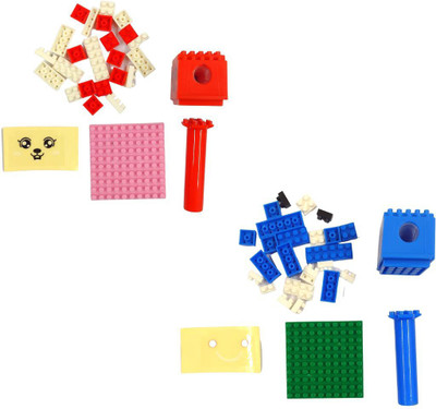 BulkHunt 2 Pc Pencil Sharpeners Stationery Puzzle Blocks Assemble DIY for Kids Boys and Girls Gift Puzzle Blocks Assemble Sharpeners(Set of 2, Multicolor)