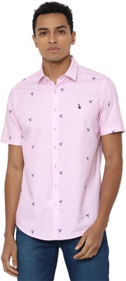 Simon Carter Men Printed Casual Pink Shirt