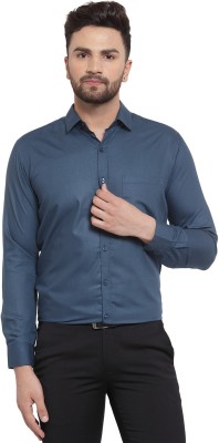 JAINISH Men Solid Formal Blue Shirt