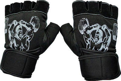 JMO27Deals Weight Lifting Wrap for Gym, Fitness, Boxing, Men and Women Gym & Fitness Gloves(Black,White)