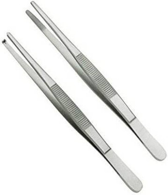 ARINEO THUMB DISSECTION FORCEPS SET OF 2( TOOTH FORCEPS 4 INCH AND NON TOOTH FOECEPS 4 INCH ) Utility Forceps