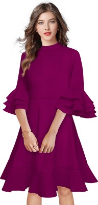 Wonder Villa Trendz Women Drop Waist Purple Dress