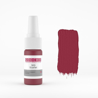 Goochie Scarlet 303 Permanent Make Up Micro Pigment Cosmetic Color Tattoo Ink(Red 15 ml)