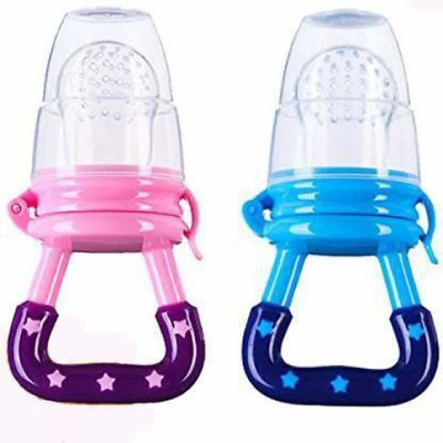 Rshopway Fruit and Juice Feeder with Cover for 3-12 Months BPA Free Nibbler Feeding Teether(Multicolor)
