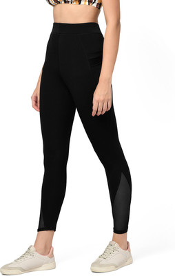 SHARKTRIBE Solid Women Black Tights