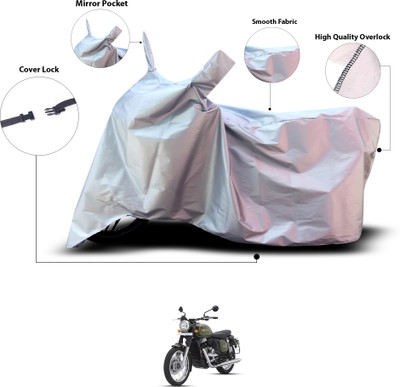 GOSHIV-car and bike accessories Waterproof Two Wheeler Cover for JAWA(Silver)