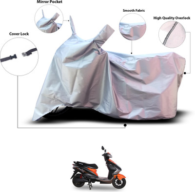 GOSHIV-car and bike accessories Waterproof Two Wheeler Cover for Ampere(Silver)