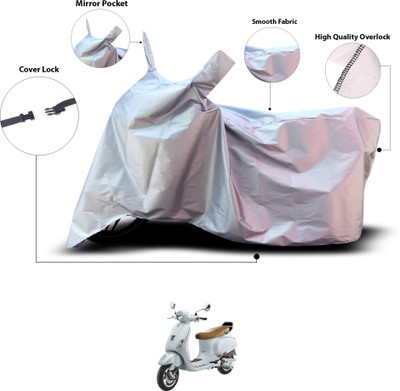 GOSHIV-car and bike accessories Waterproof Two Wheeler Cover for Piaggio(Vespa SXL, Silver)