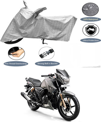AutoGalaxy Waterproof Two Wheeler Cover for TVS(Apache RTR 180, Silver)