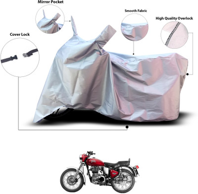 GOSHIV-car and bike accessories Waterproof Two Wheeler Cover for Royal Enfield(Bullet Electra Twinspark, Silver)