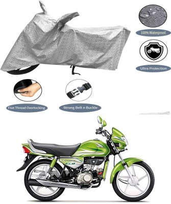 Ascension Waterproof Two Wheeler Cover for Hero(HF Deluxe Eco, Silver)