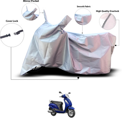 GOSHIV-car and bike accessories Waterproof Two Wheeler Cover for Suzuki(Access SE, Silver)