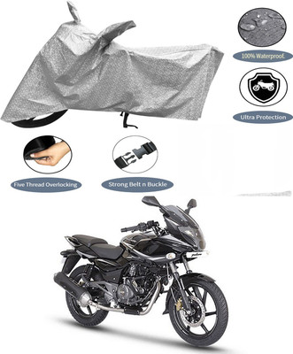AutoGalaxy Waterproof Two Wheeler Cover for Bajaj(Pulsar 220 DTS-i, Silver)