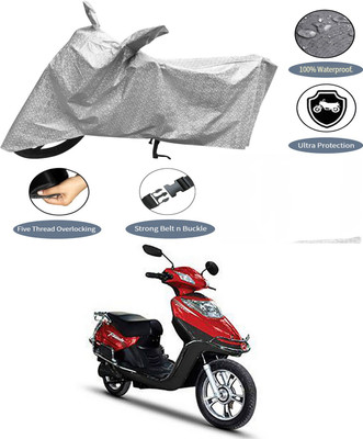 AutoGalaxy Waterproof Two Wheeler Cover for Hero(Electric Flash, Silver)